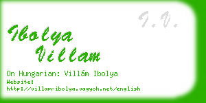 ibolya villam business card